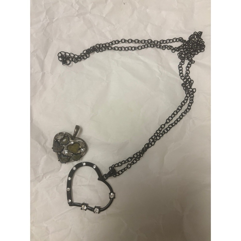 Necklace ‎ Black Chain heart Pendant